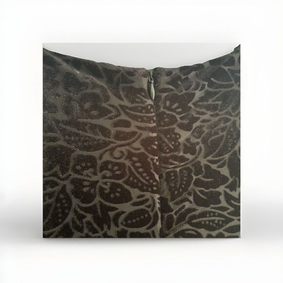 Adrienne Vittadini Black Velvet Burnout Sheath Whimsigoth Size Med Bell Sleeves - Picture 11 of 13